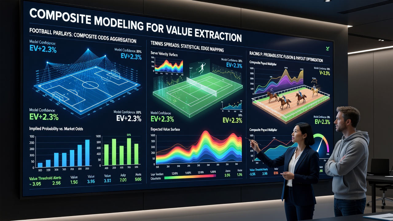 Chart illustrating value extraction layers across tennis spreads and racing place bet calculations