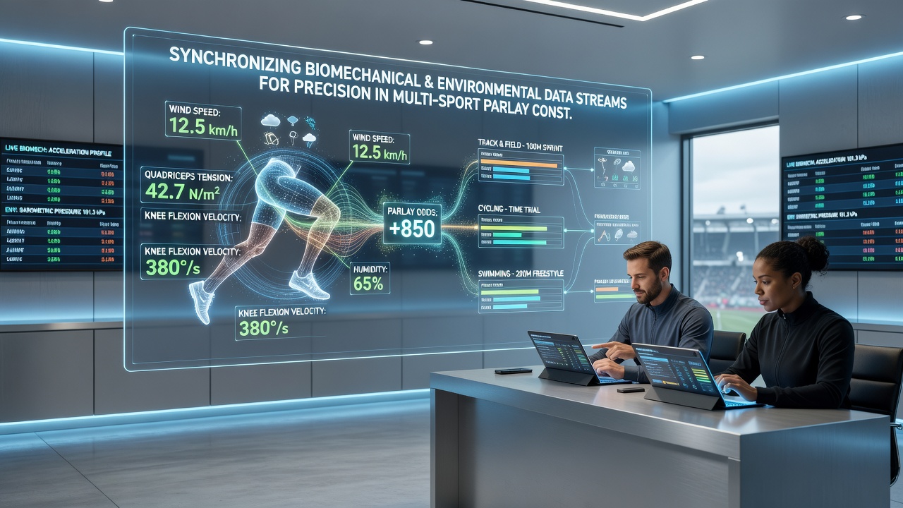 Dashboard displaying synchronized data streams from multiple sports with overlaid environmental overlays and probability adjustments